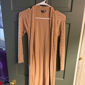 Fashion Nova Camel Cable Knit Cardigan
